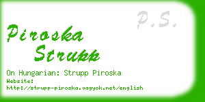 piroska strupp business card